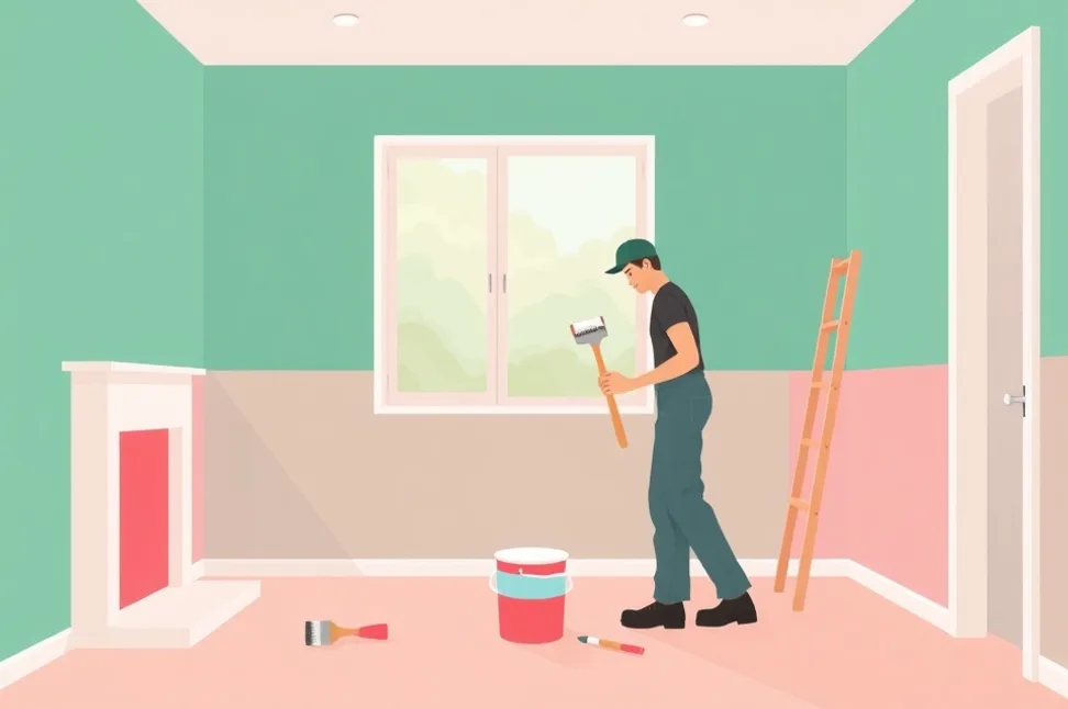Intérieur rénové après travaux de peinture à Garches